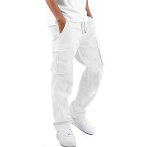 HUNGSON Men's Casual Cargo Pants Loose Straight Pants Size 34 | SAME DAY SHIP